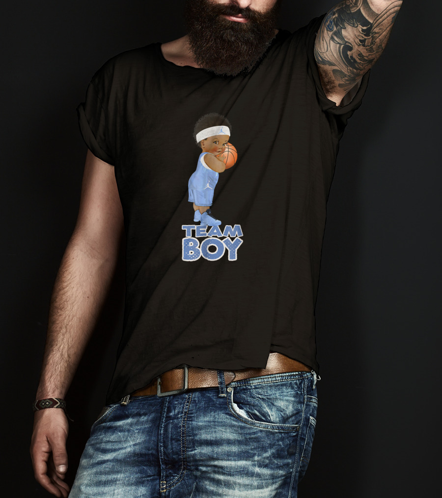 Team Boy Basketball Baby With Afro Hairstyle T-Shirt