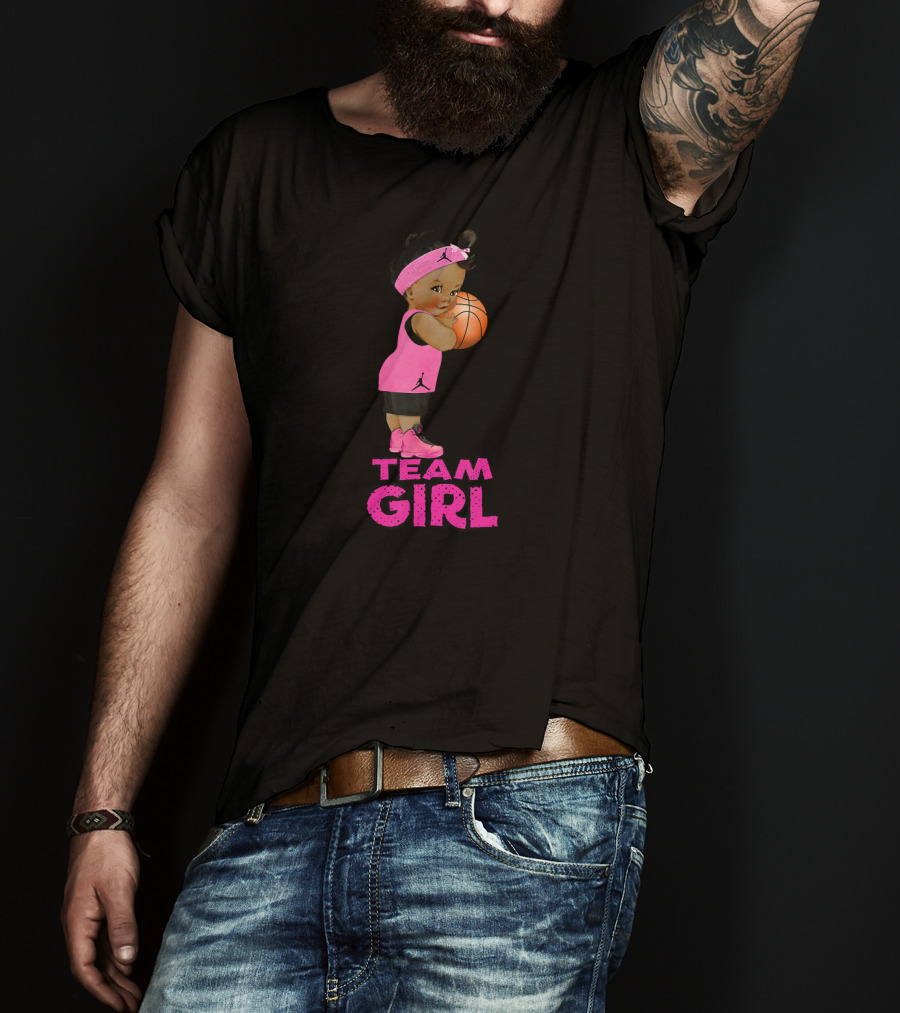 Team Girl Ethnic Basketball Baby Shower T-Shirt