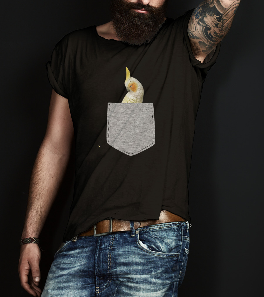 Fake Pocket Cockatiel Bird Novelty T-Shirt