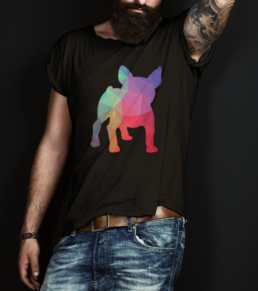 French Bulldog Lovers Rainbow Poly T-Shirt
