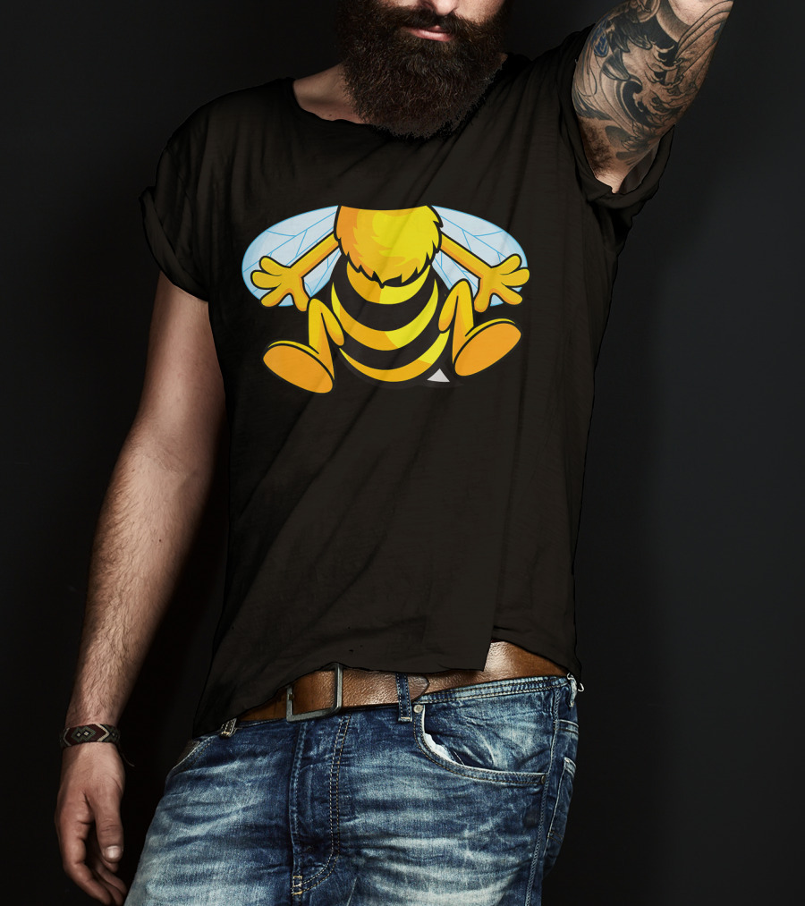 Funny Bee Costume Easy Honeybee Hall Buzzing Bumblebee Stripes T-Shirt