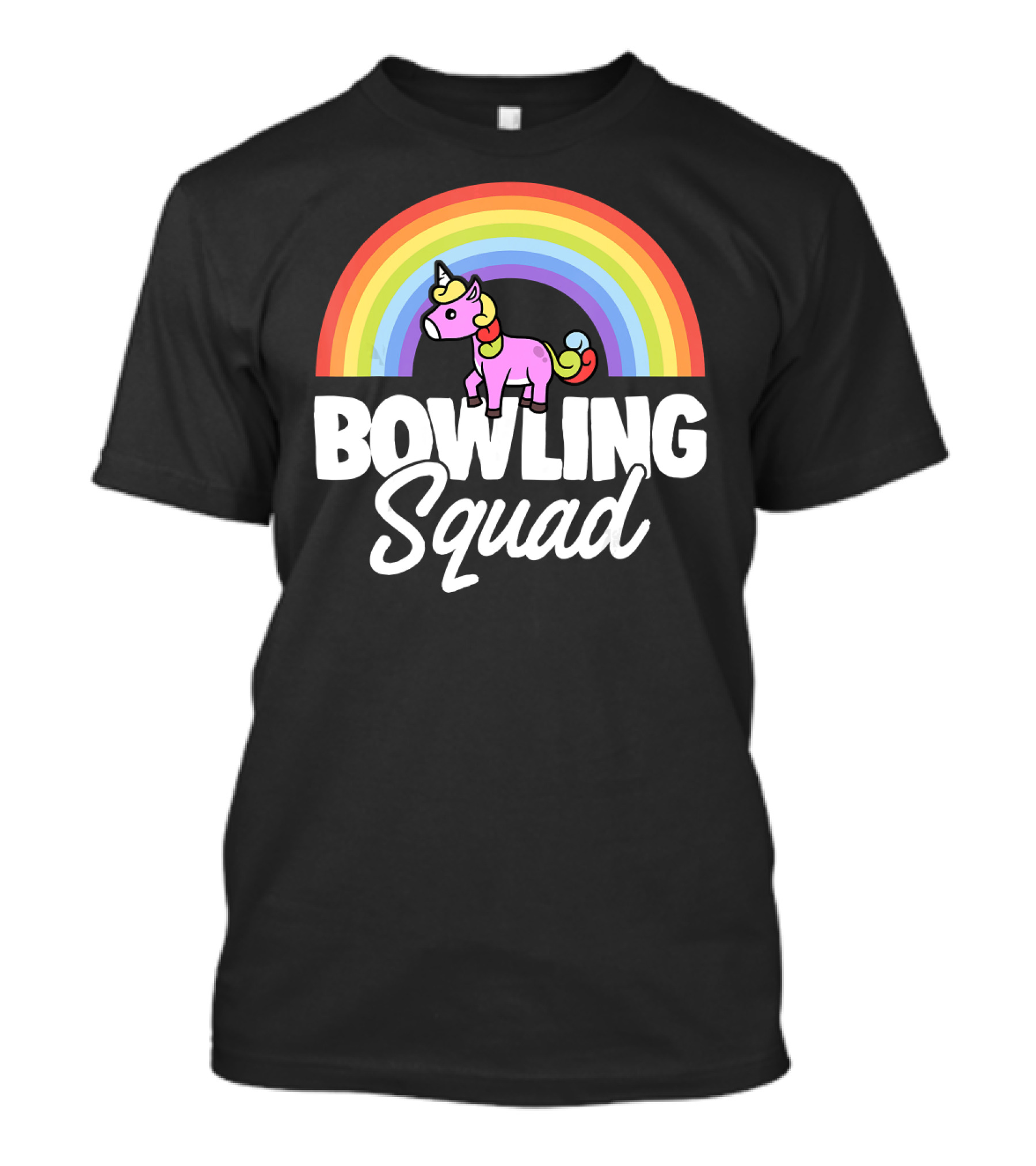 Bowling Squad Funny Unicorn Rainbow T-Shirt