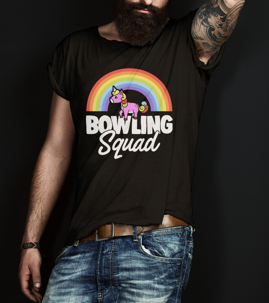 Bowling Squad Funny Unicorn Rainbow T-Shirt