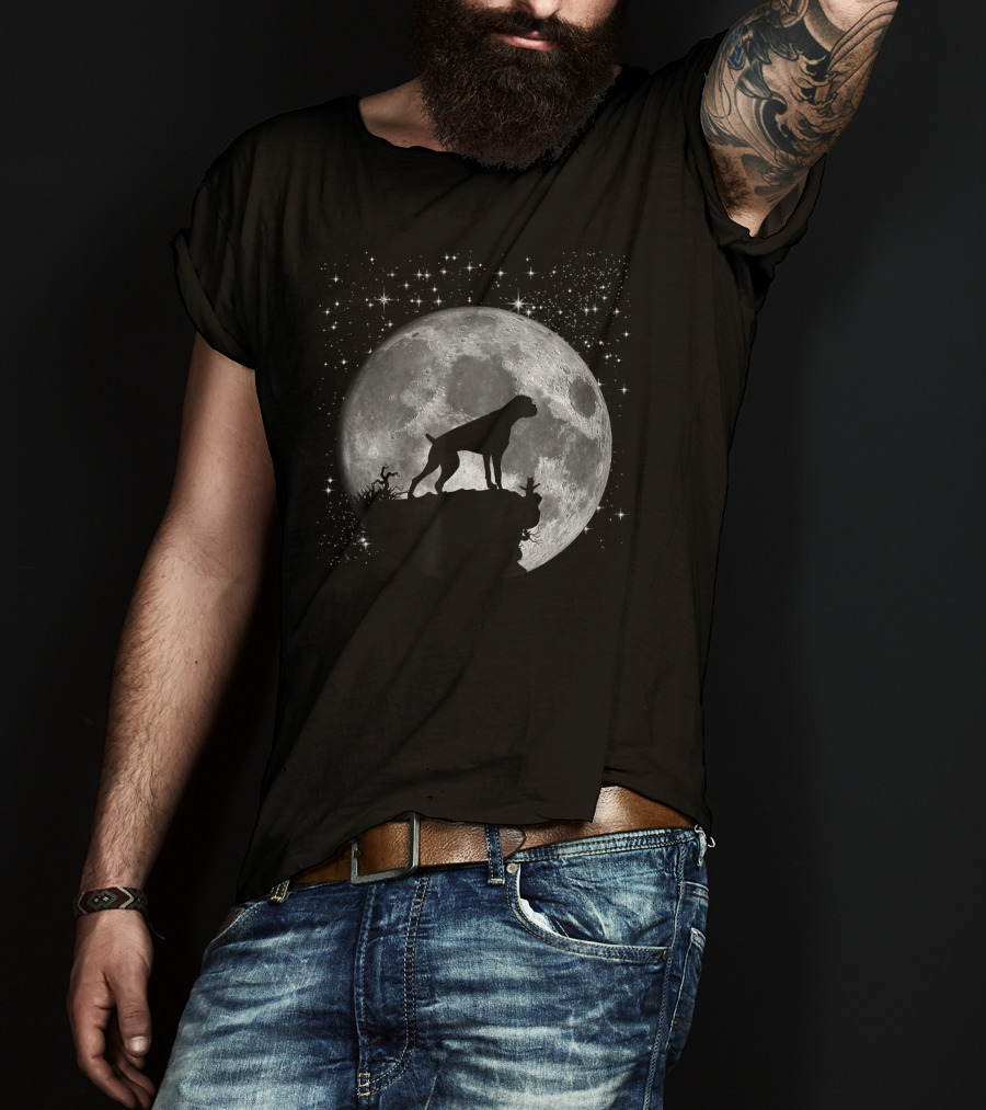 Funny Boxer Dog Mom Astronaut Moon Landing Adventure T-Shirt