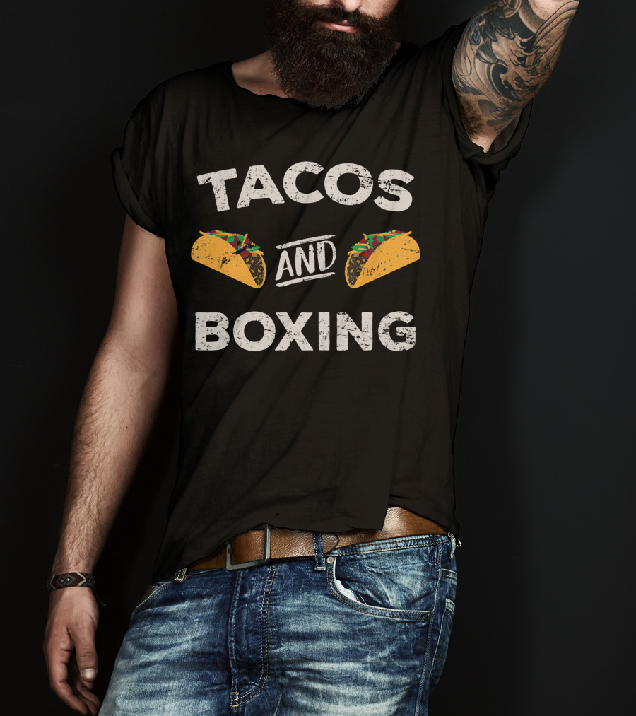 Tacos And Boxing Distressed Gym Boxer T-Shirt