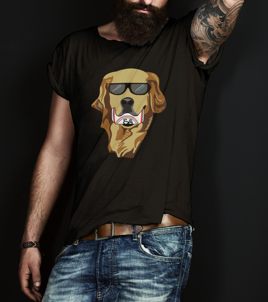 Golden Retriever Wearing Sunglasses Holding Beer Can T-Shirt