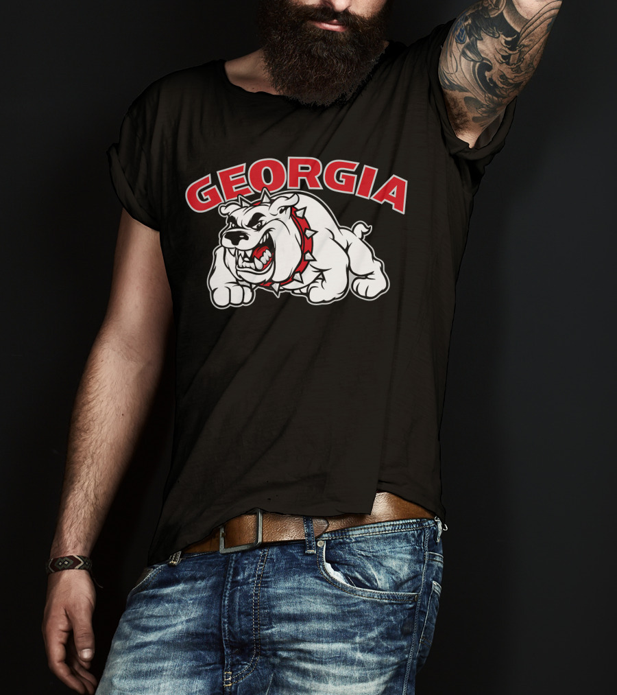 Georgia Bulldogs Aggressive Mascot Bulldog T-Shirt