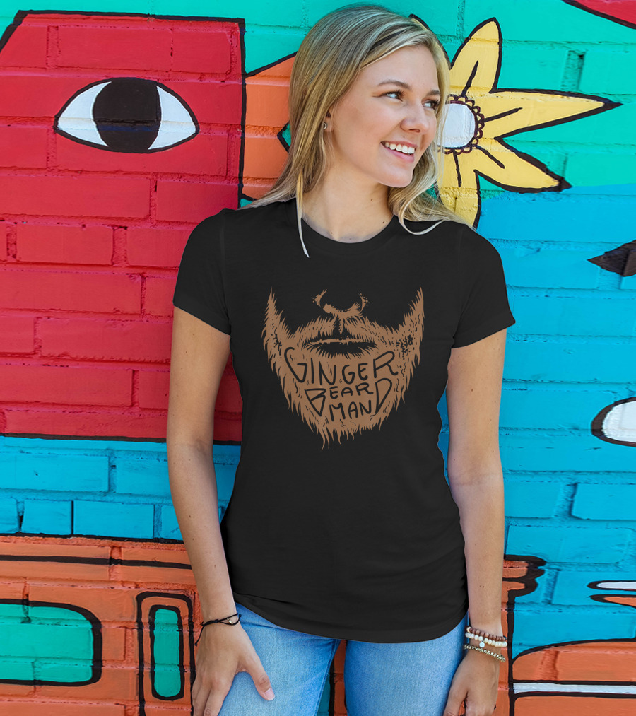 Ginger Beard Man Cute Mysterious Red Whiskered Face T-Shirt