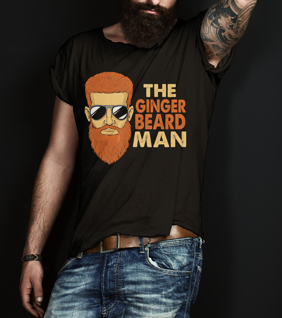 THE GINGER BEARD MAN Dark Red Brown Hair T-Shirt