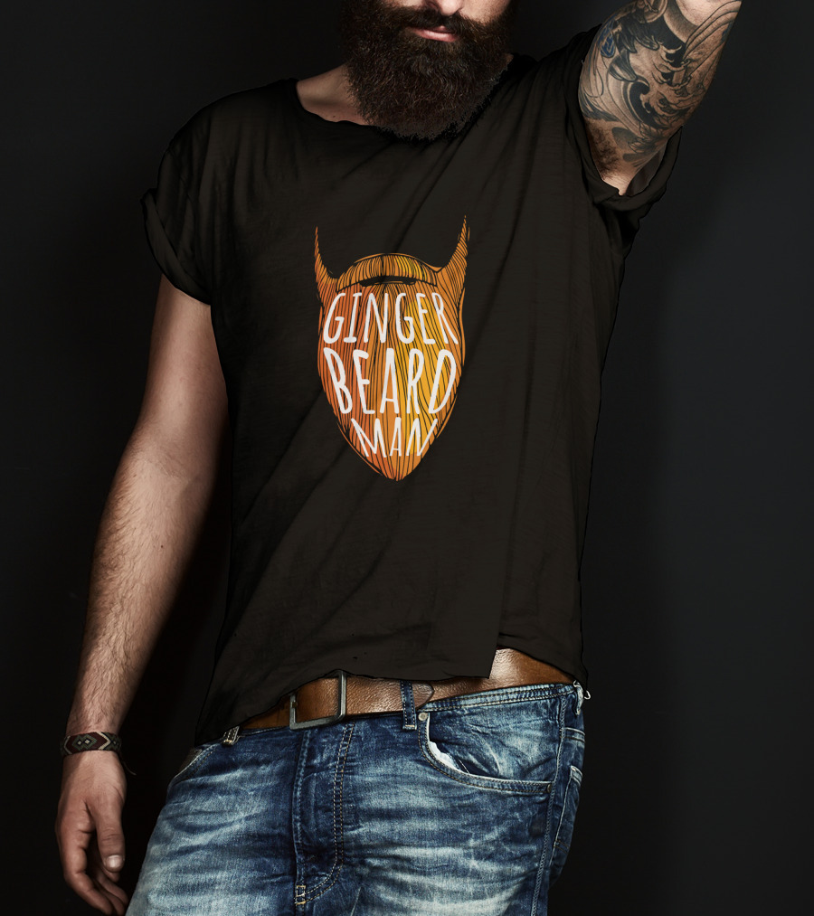 Ginger Beard Man Funny Redhead Unique Orange Textured Beard T-Shirt