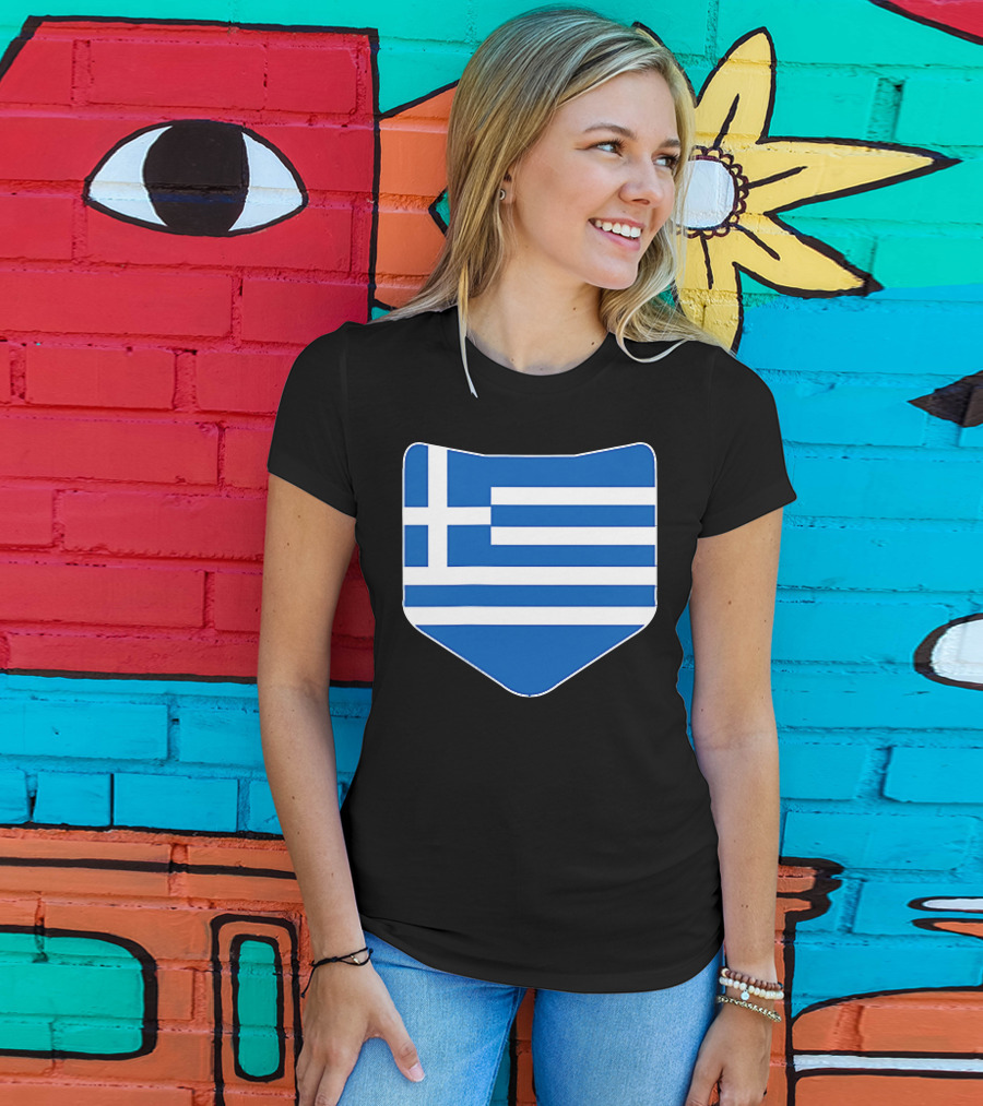 Greece Flag Shield Emblem T-Shirt