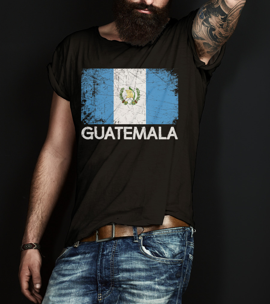 Vintage Guatemalan Flag Distressed Guatemala Emblem T-Shirt