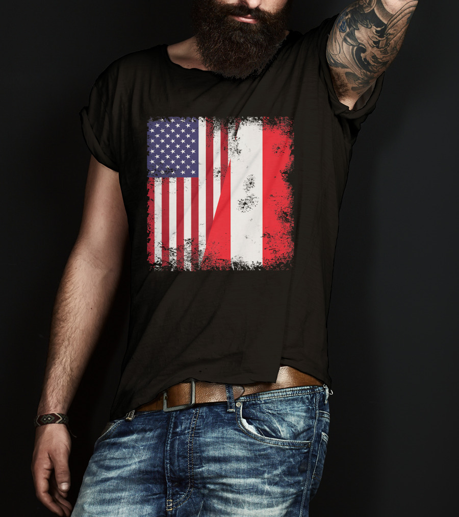 USA Austrian Flag Vintage Austria U T-Shirt