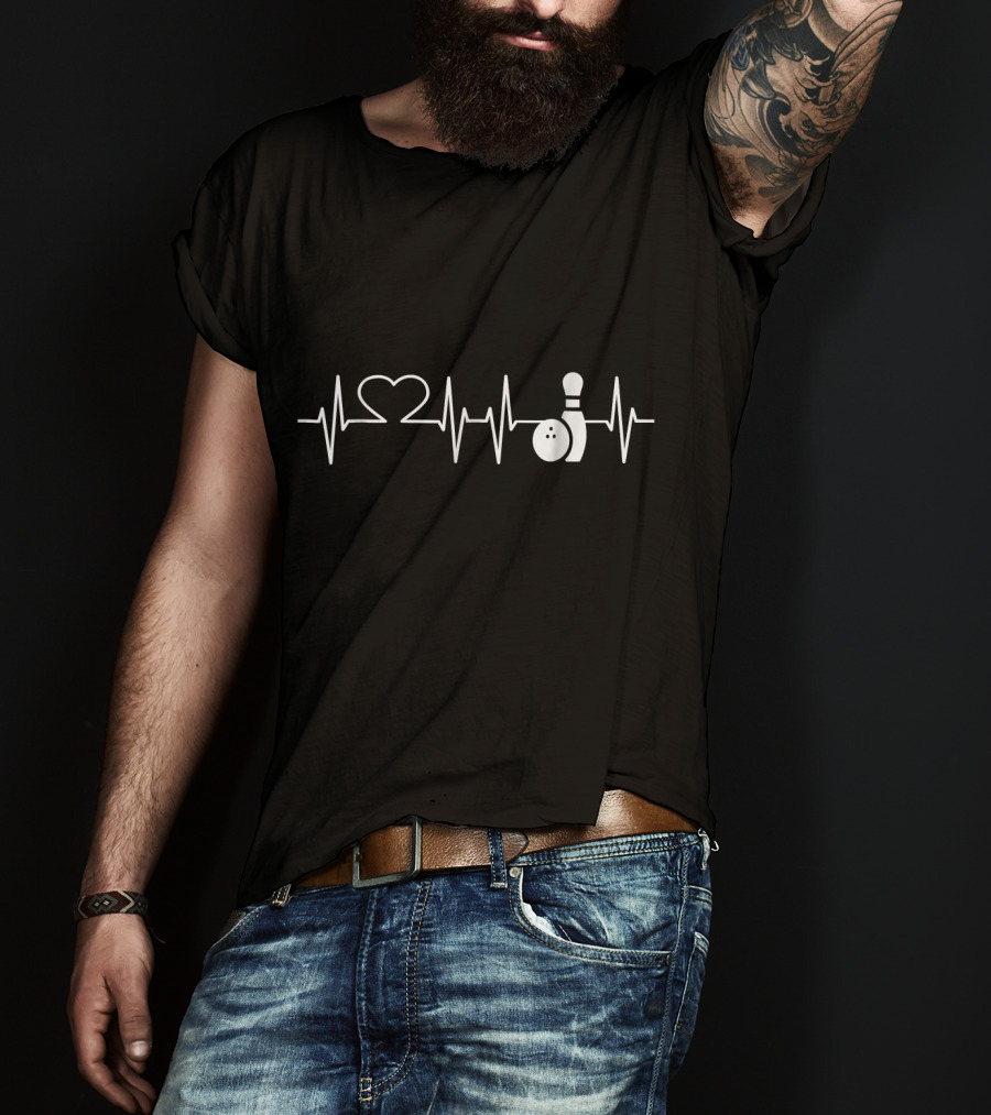 Heartbeat Bowling Heartbeat Bowling Pin Bowling Ball T-Shirt