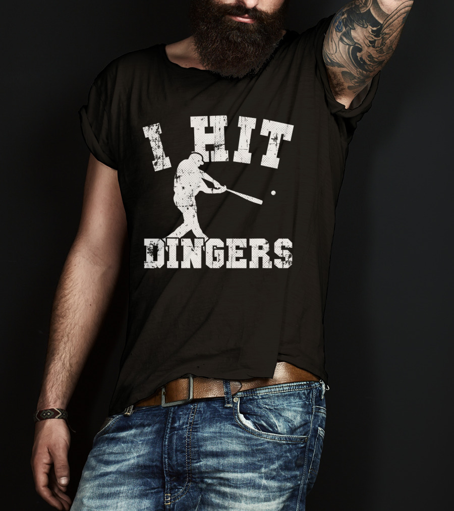 I Hit Dingers Baseball Batting T-Shirt