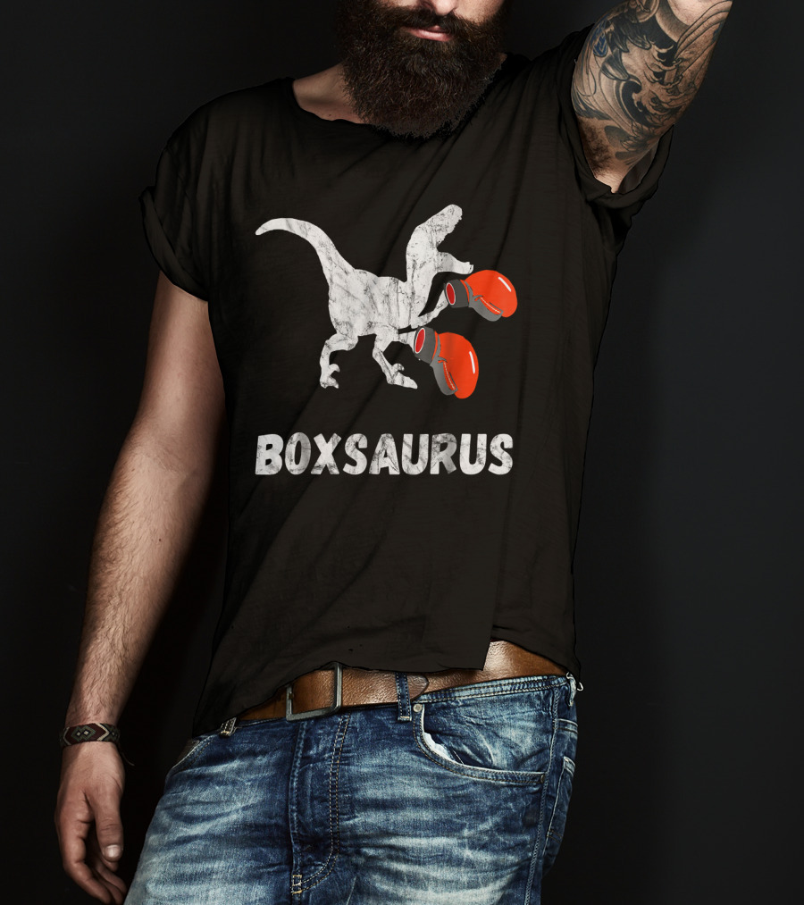 Boxsaurus Dinosaur Boxing Gloves MMA T-Shirt