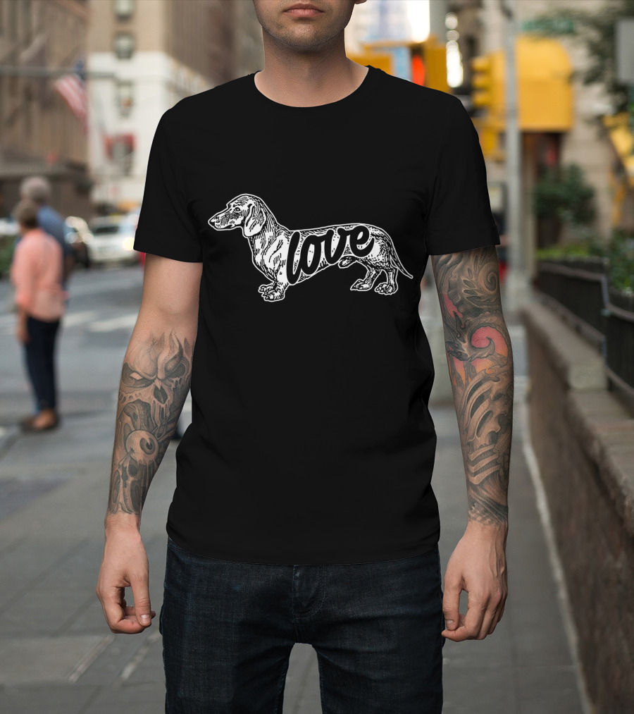 Love Dachshund Valentine Dog Breed Idea T-Shirt