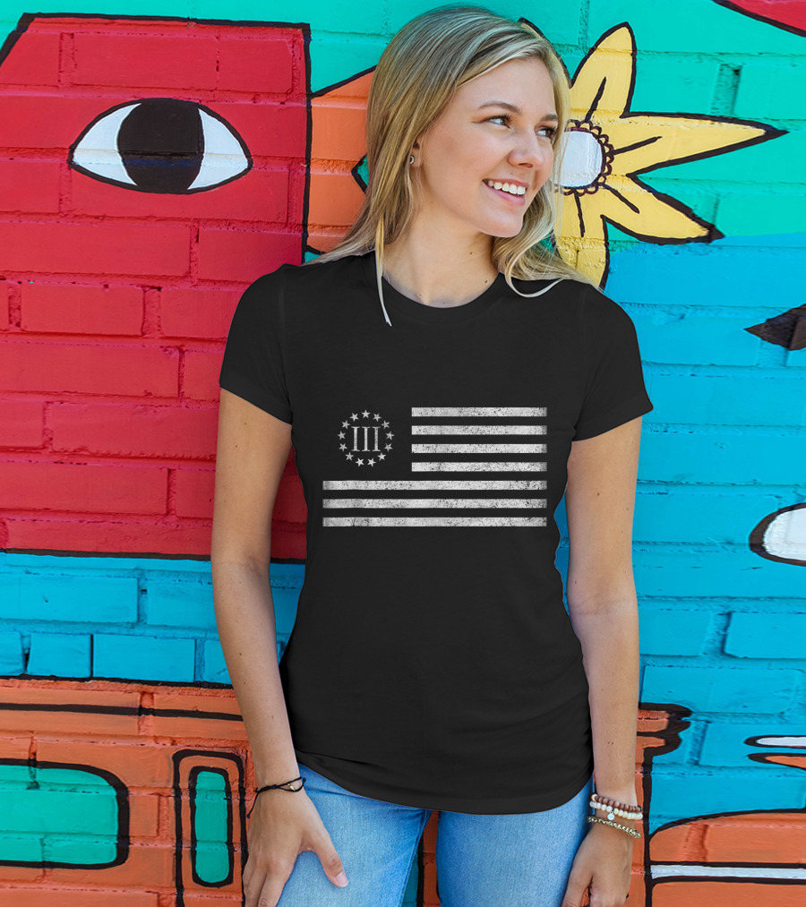 3 III Percenters Betsy Ross Flag With Oath Keepers T-Shirt