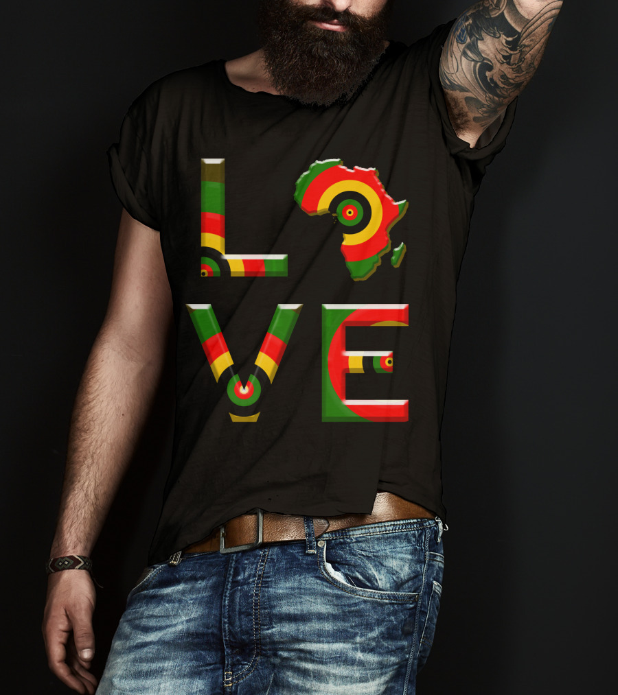 Africa Love African Ameri Colors Map T-Shirt