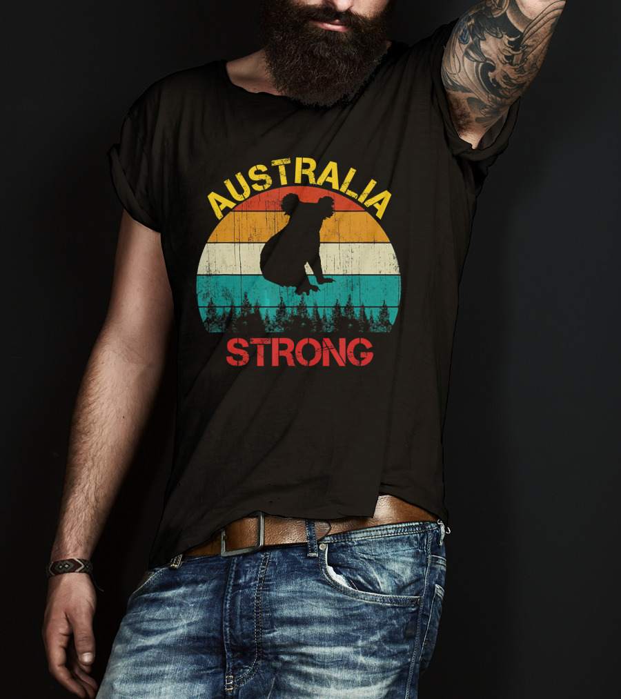Australia Strong Koala Bear Retro Vin T-Shirt