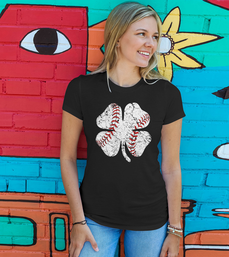 Lucky Baseball Clover T-Shirt