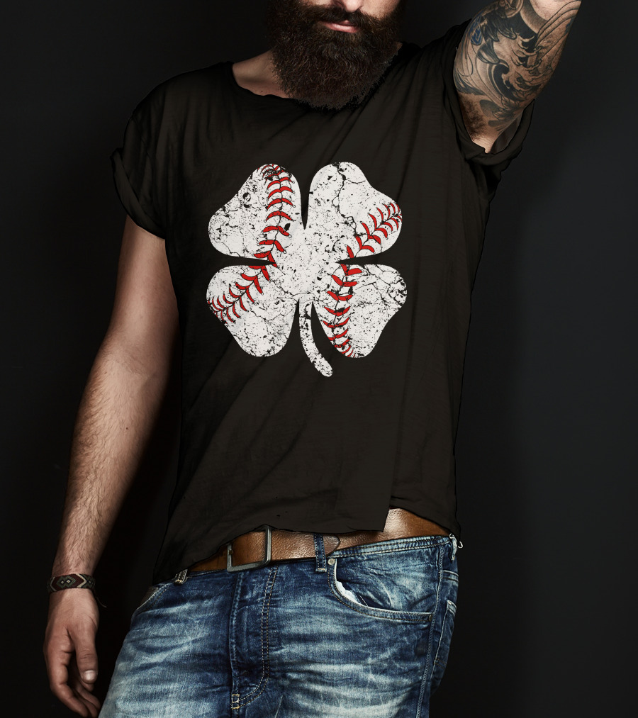 Lucky Baseball Clover T-Shirt