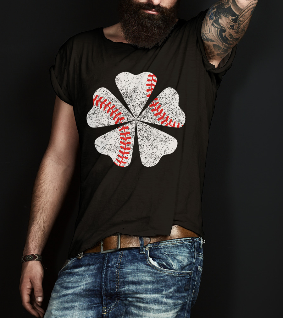 Lucky Clover Baseball St Patricks Day T-Shirt