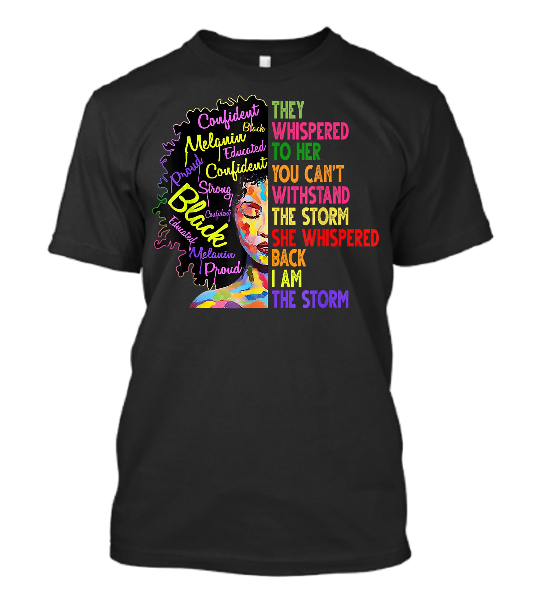 Black History Month Black Proud Melanin Confident Educated Strong I Am The Storm T-Shirt