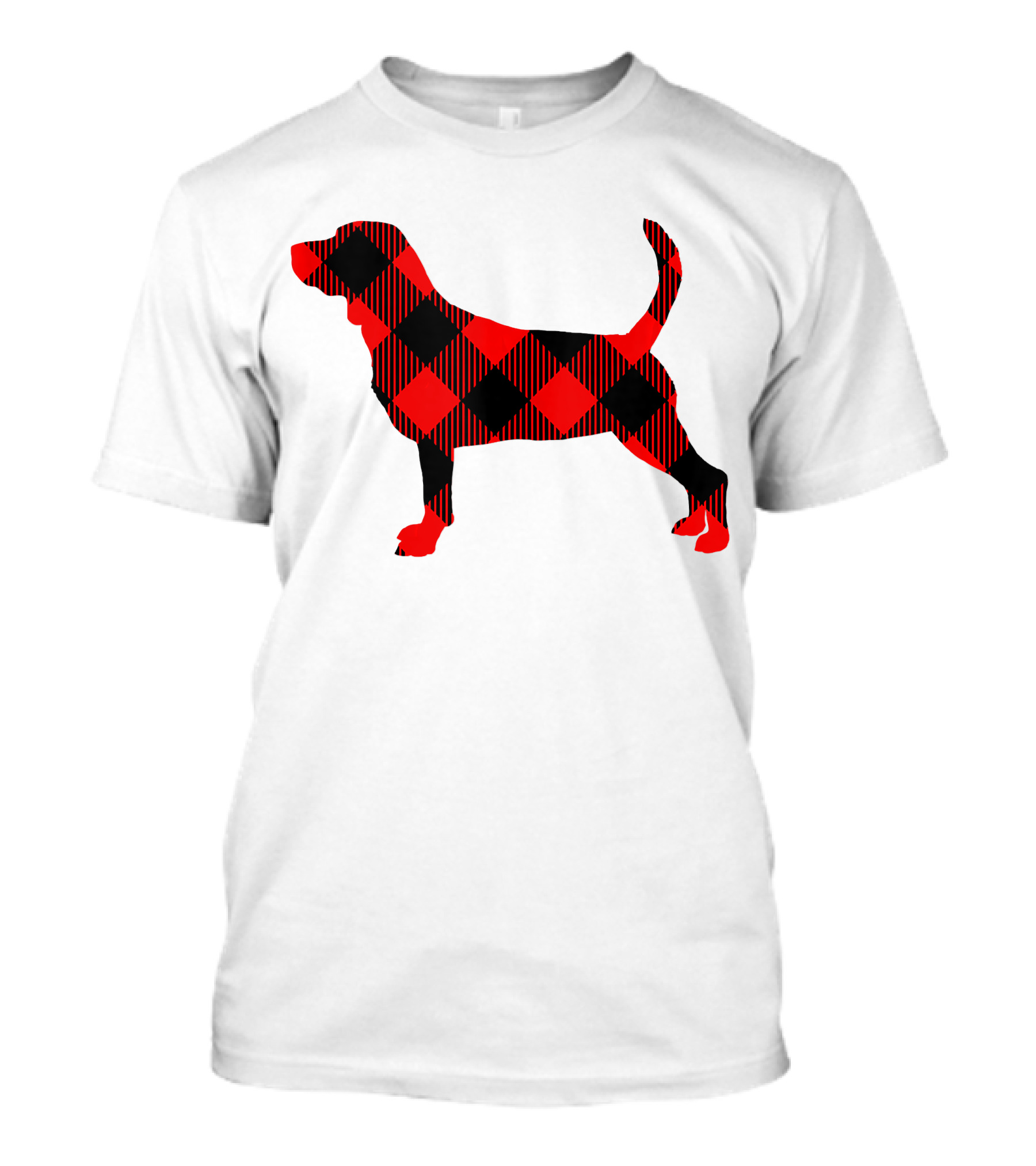 Black Red Plaid Labrador Dog Mom Paw T-Shirt
