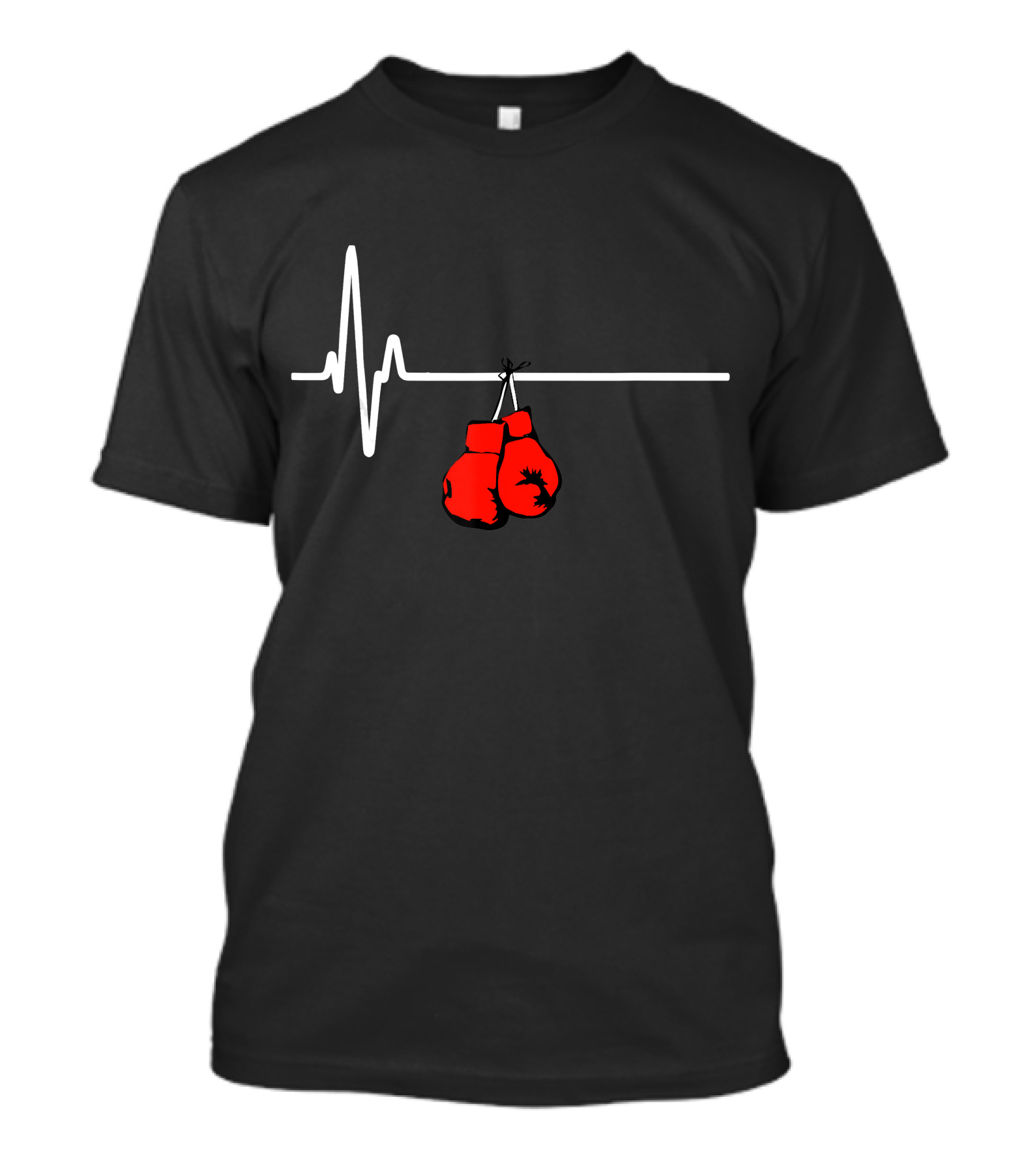 Boxing Gloves Heartbeat MMA Red Glove Pulse Line T-Shirt