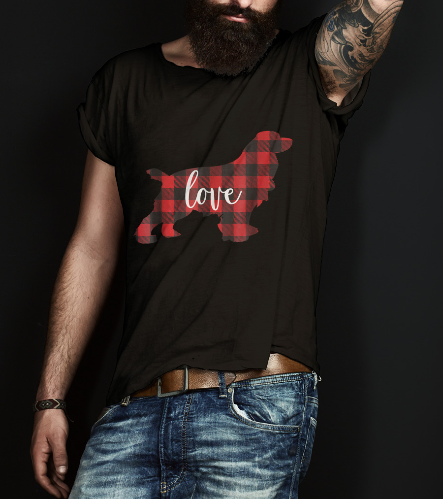 Love Buffalo Plaid Cocker Spaniel Mom T-Shirt