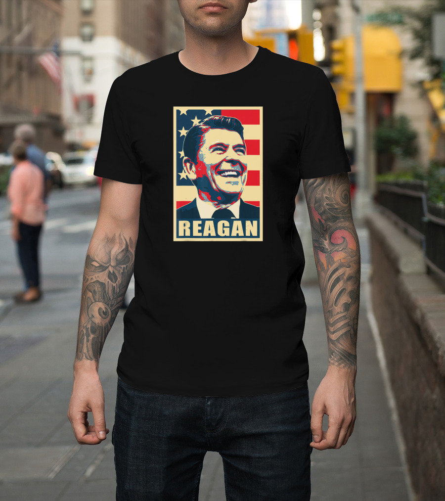 Reagan American Flag Happy Pop T-Shirt
