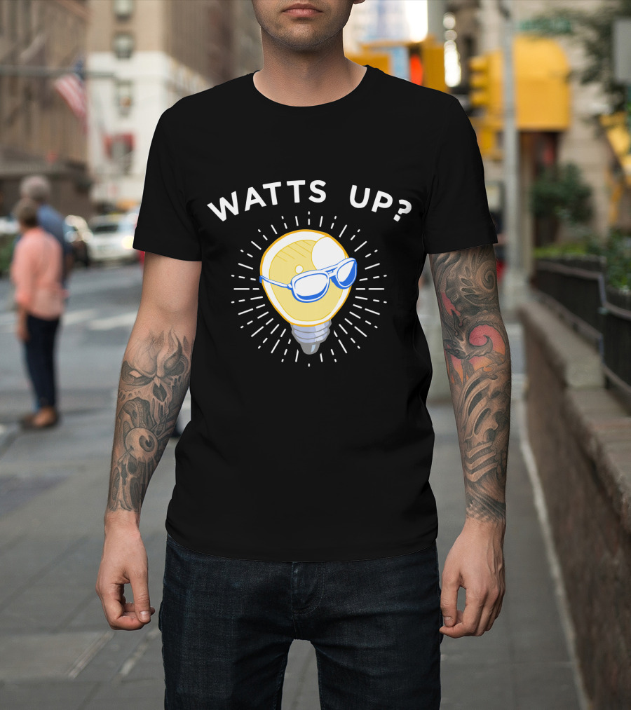 Watts Up Light Bulb with Sunglasses Appa T-Shirt