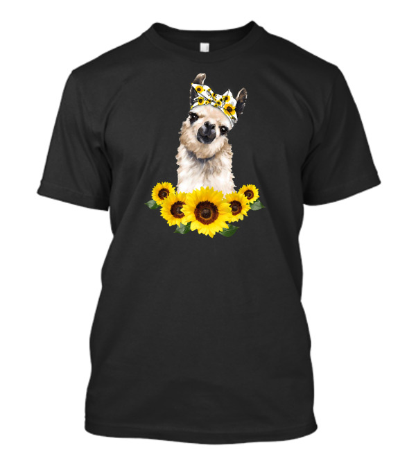Llama Headband Sunflower Love Llamas With Sunflowers T-Shirt