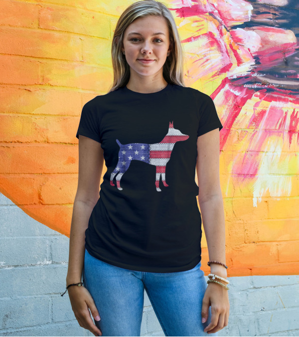 Patriotic Teddy Roosevelt Terrier American Flag T-Shirt