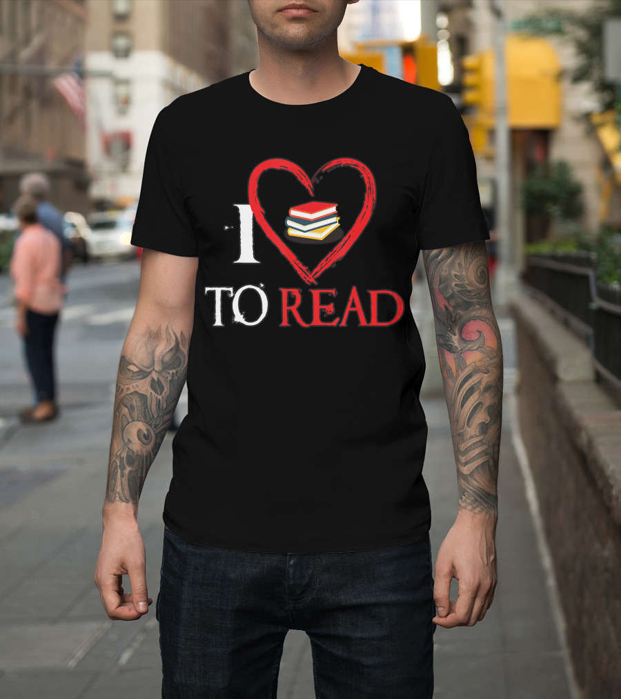I Love Heart Books to Read T-Shirt