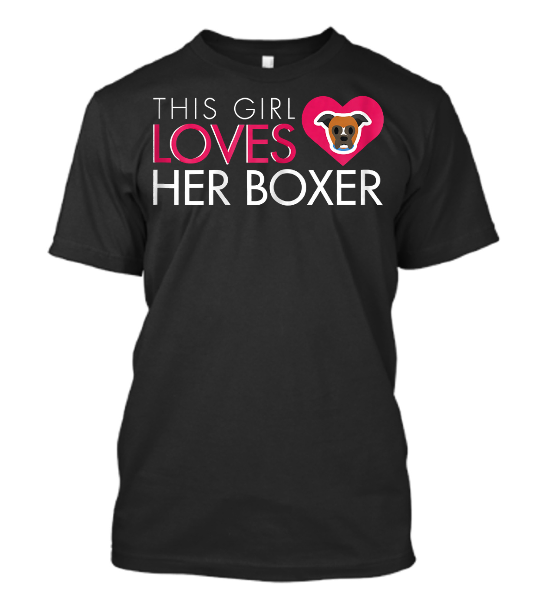 This Girl Loves Her Boxer Heart Dog T-Shirt