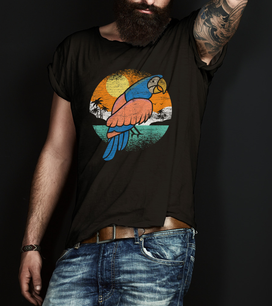 Tropic Sunset Parrot Bird Wildlife T-Shirt