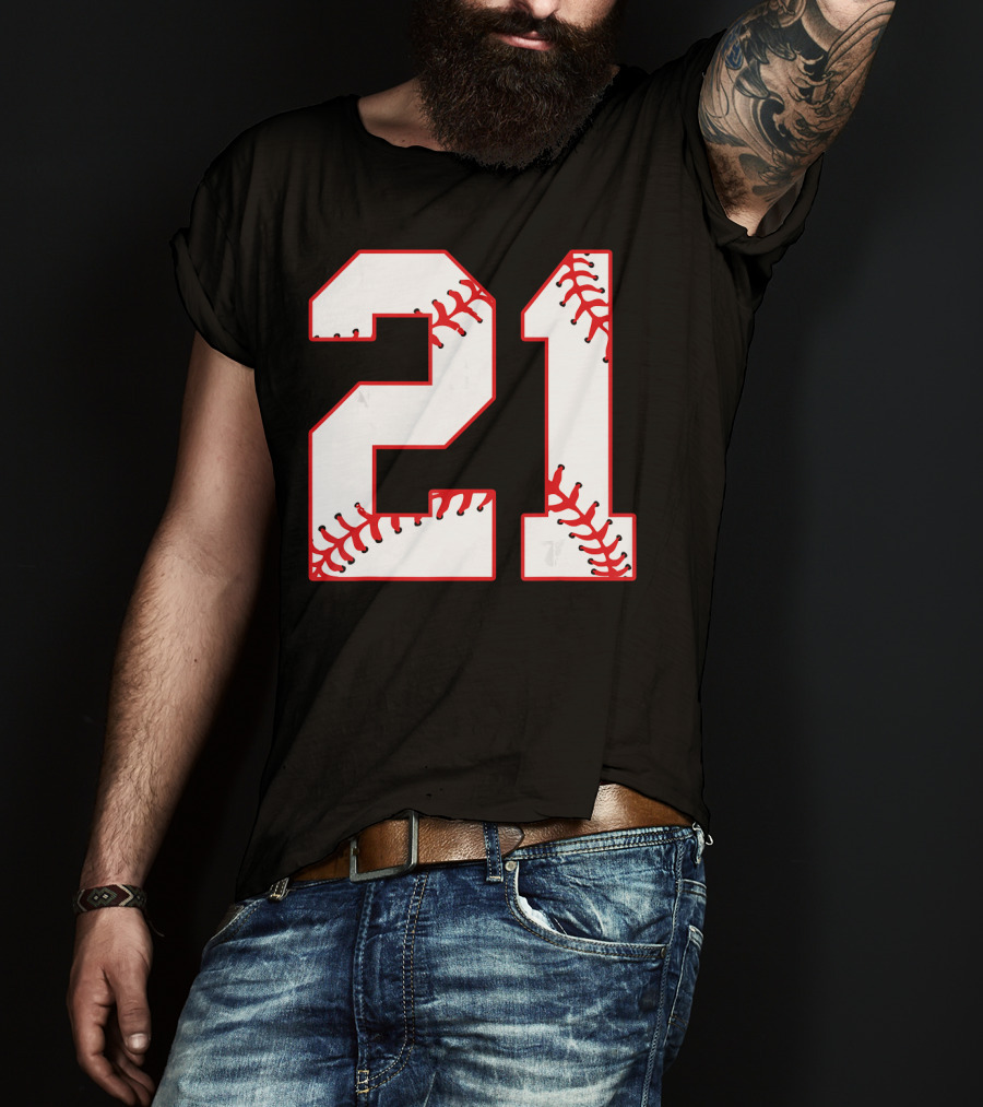 Twenty First Birthday Party 21th Baseball Number T-Shirt