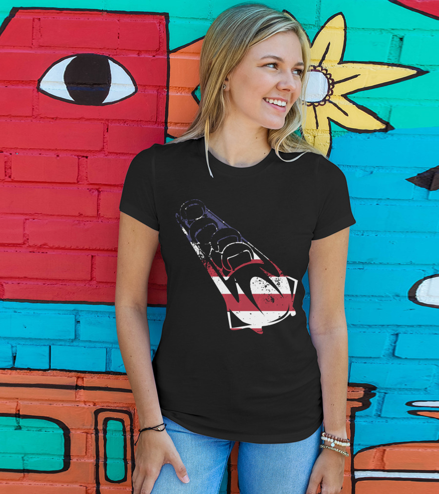 USA American Flag Bobsledding Team Patriot Sports T-Shirt