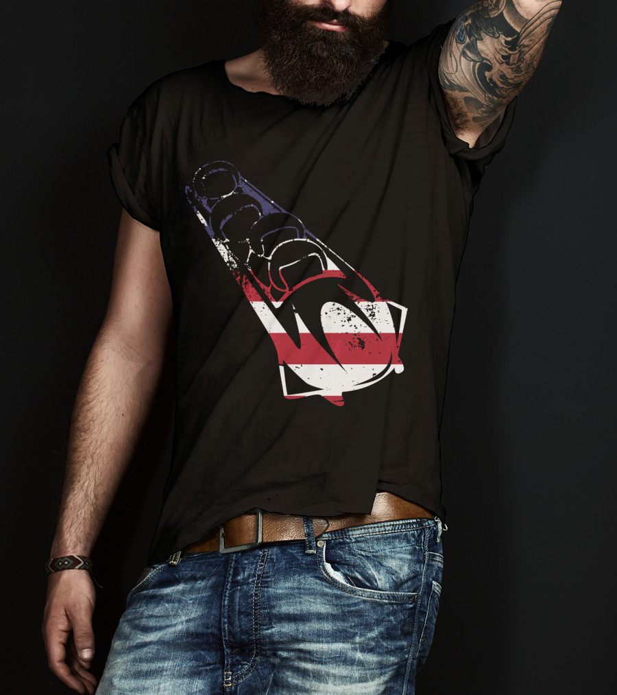 USA American Flag Bobsledding Team Patriot Sports T-Shirt