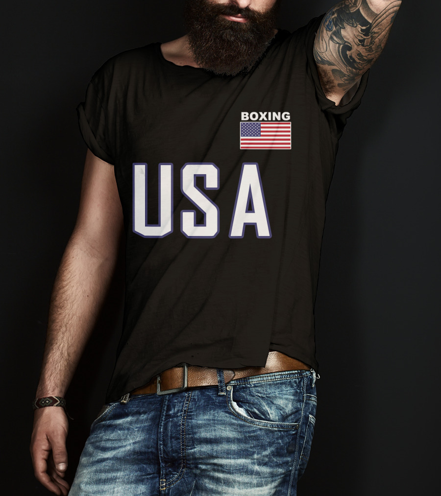 USA Boxing Flag Training Pocket T-Shirt