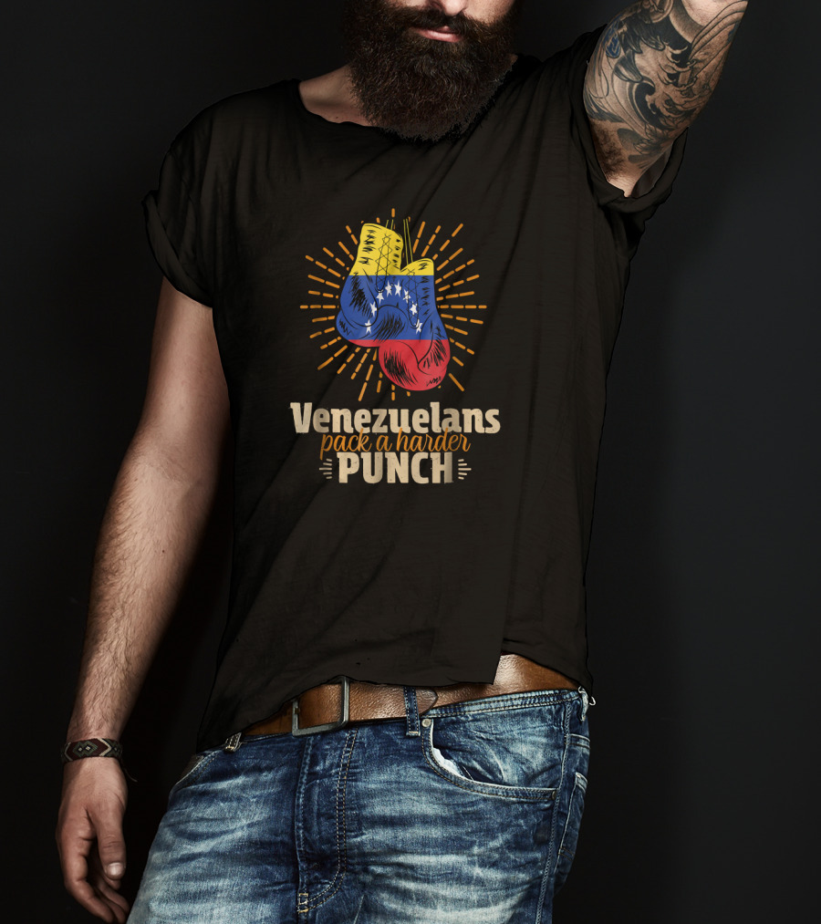 Venezuelans Pack A Harder Punch Boxing Flag T-Shirt