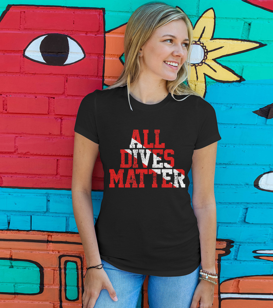 Vintage All Dives Matter Diving Diver Sta Red And White Dive Flag T-Shirt