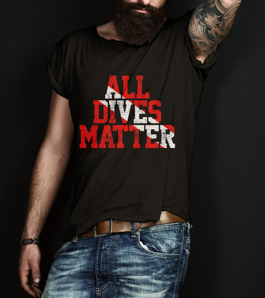 Vintage All Dives Matter Diving Diver Sta Red And White Dive Flag T-Shirt