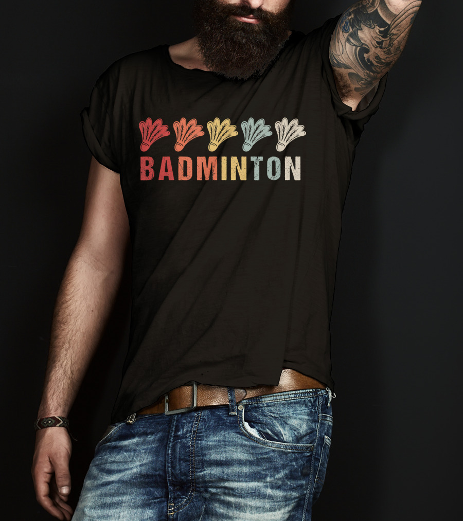 Vintage Badminton Sport Shuttlecock T-Shirt