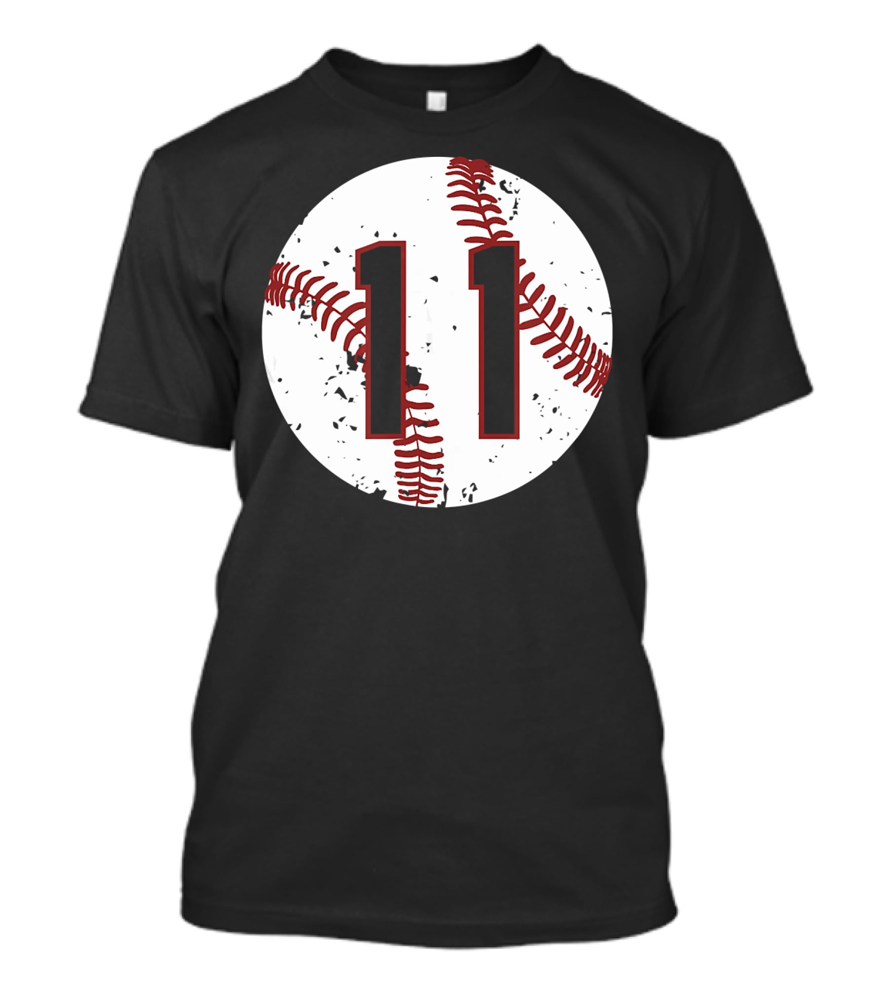 Vintage Baseball Number 11 Cool Softball Circle T-Shirt
