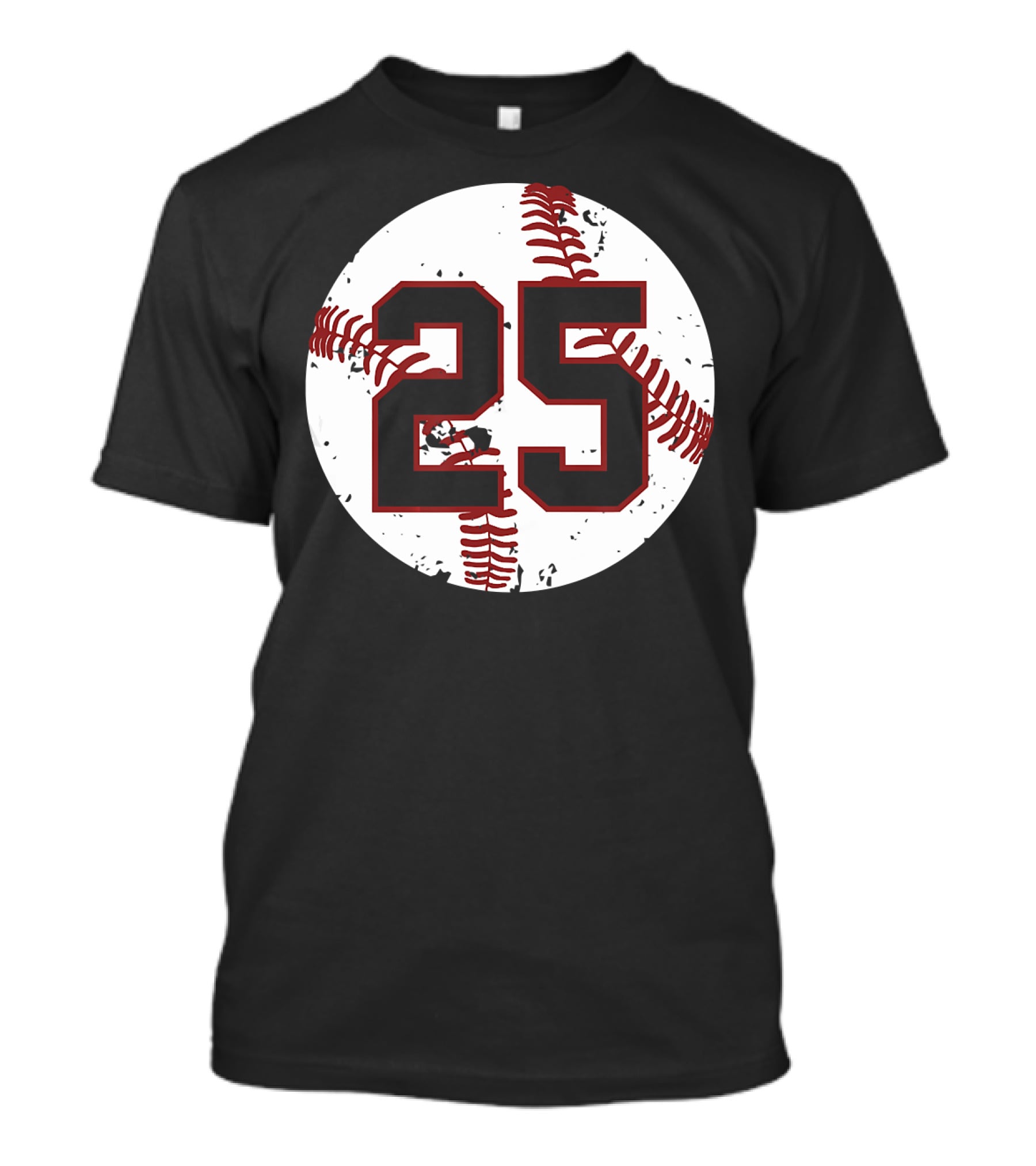 Vintage Baseball Number 25 Circle Pattern Cool Sof T-Shirt