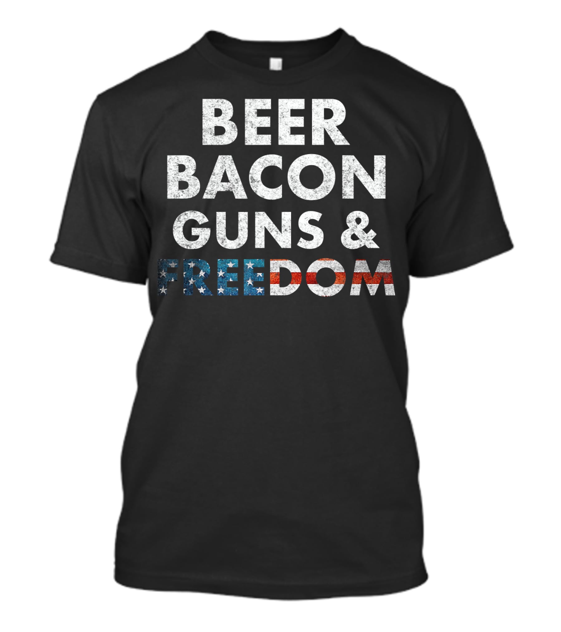 Beer Bacon Guns Freedom USA T-Shirt