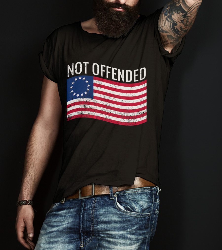 Not Offended Vintage Betsy Ross American Flag T-Shirt